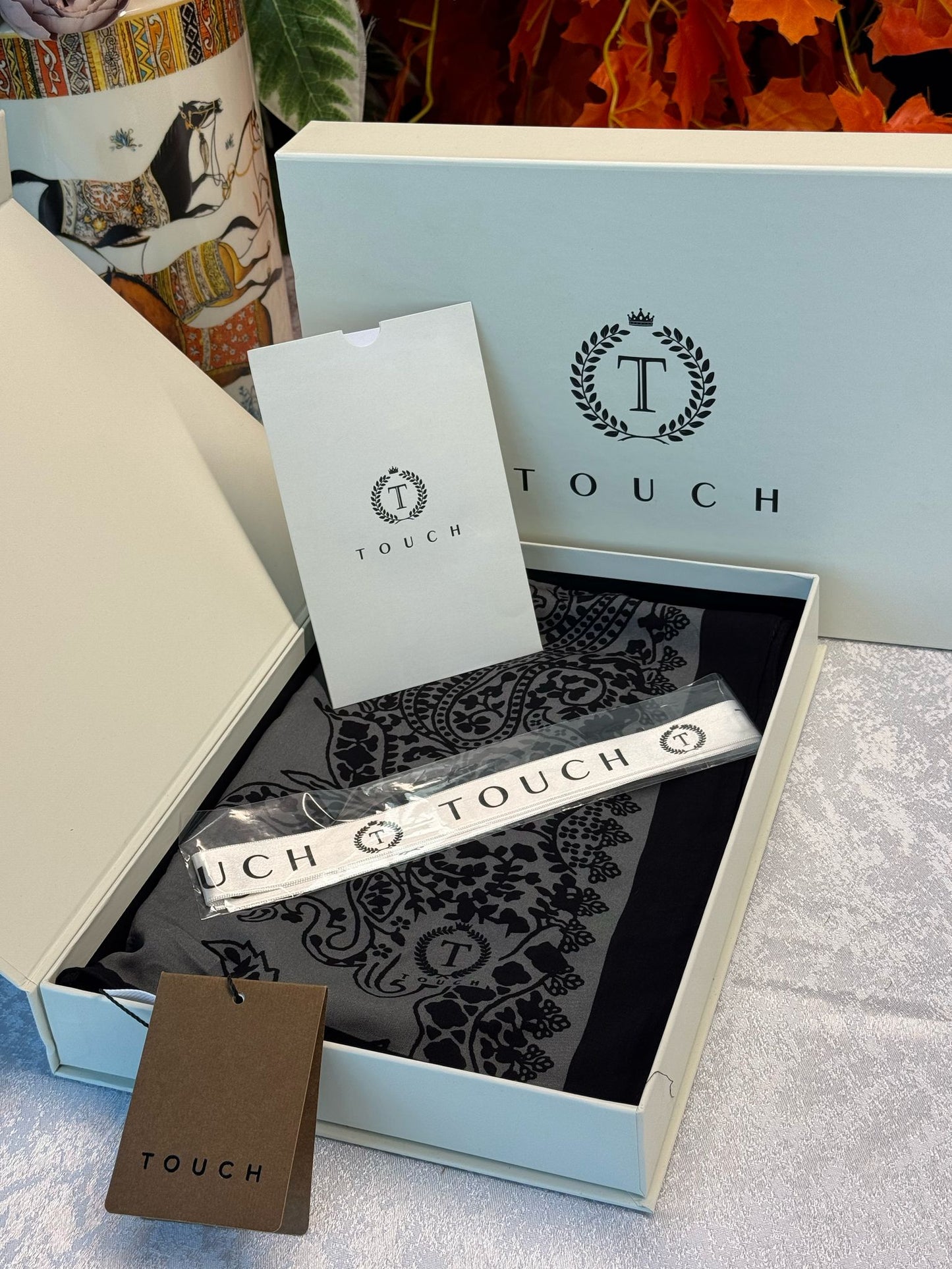 Touch İthal Pamuk İpek Şal - 415420 Gri