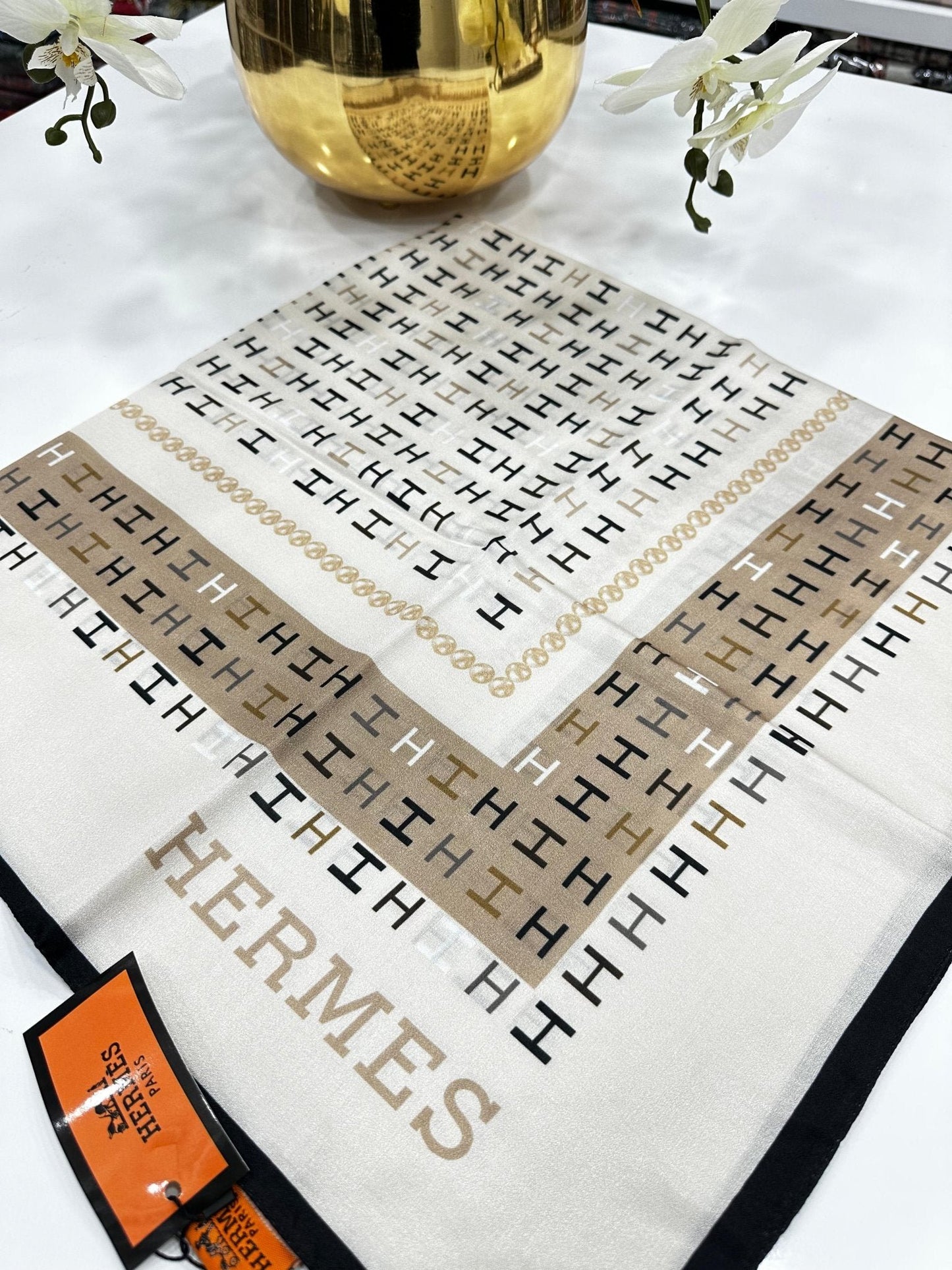Hermes İpek Eşarp - Bej