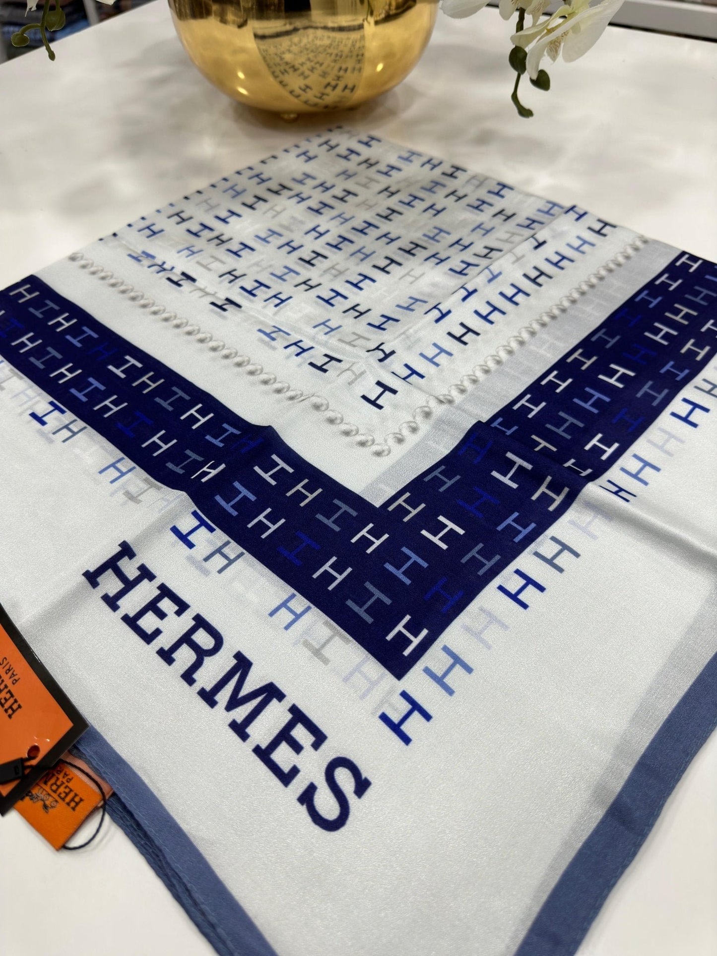 Hermes İpek Eşarp - Mavi