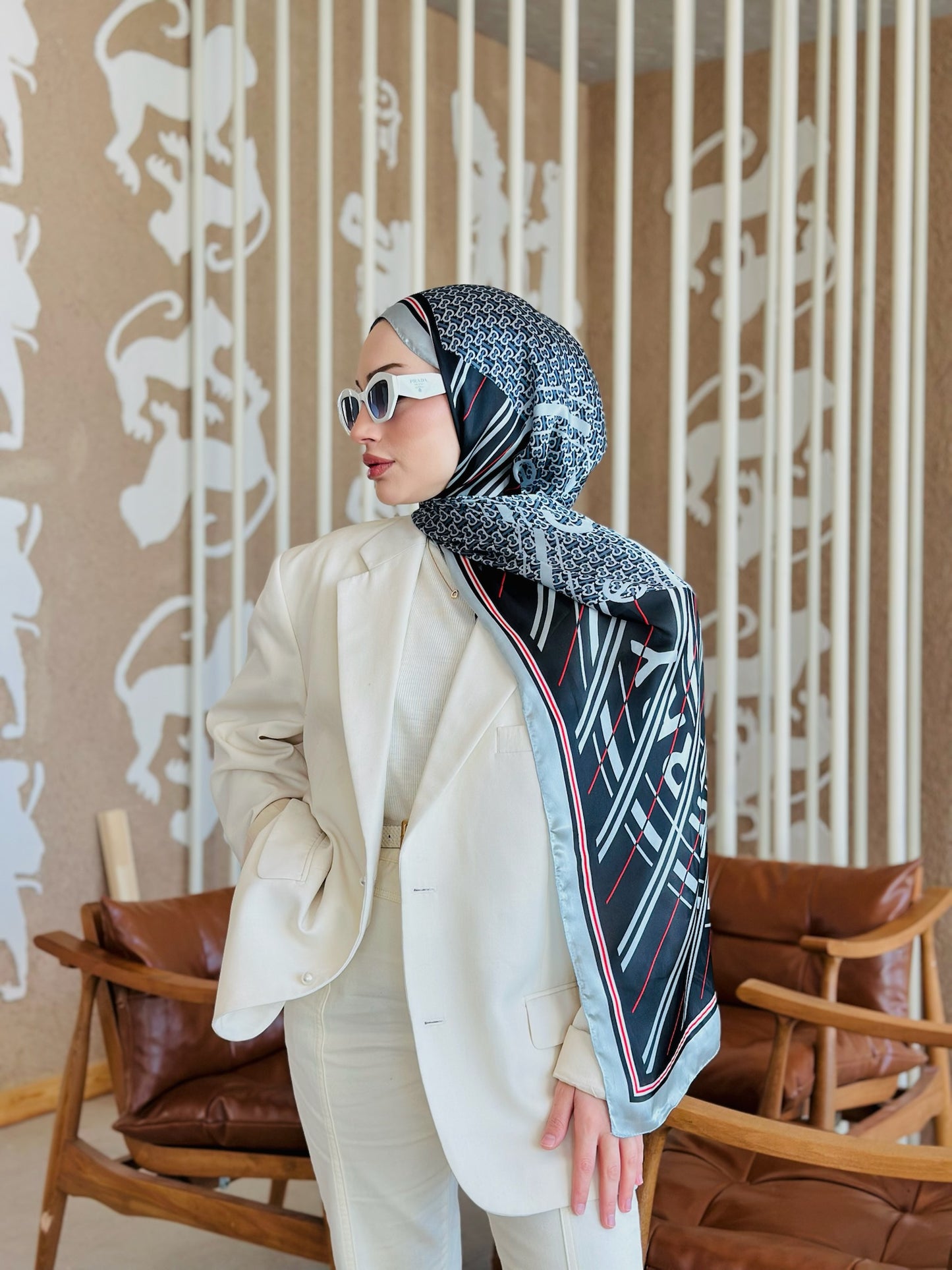 Burberry Çift Taraflı İthal Vual İpel Şal 78631 - Petrol - Siyah