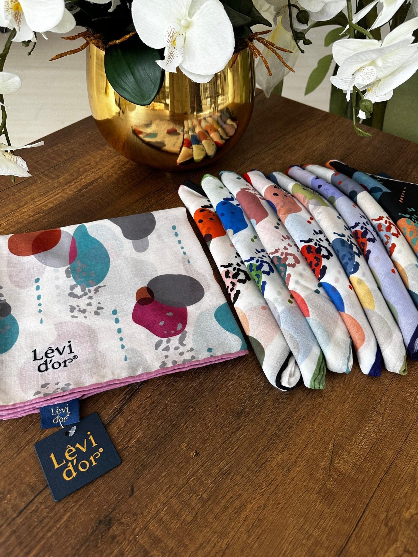 LEVİDOR Cotton Eşarp 16399 - Beyaz / Lila