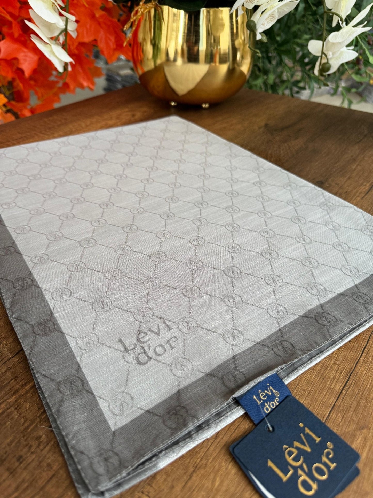 LEVİDOR Monogram Şal 17657 - Gri