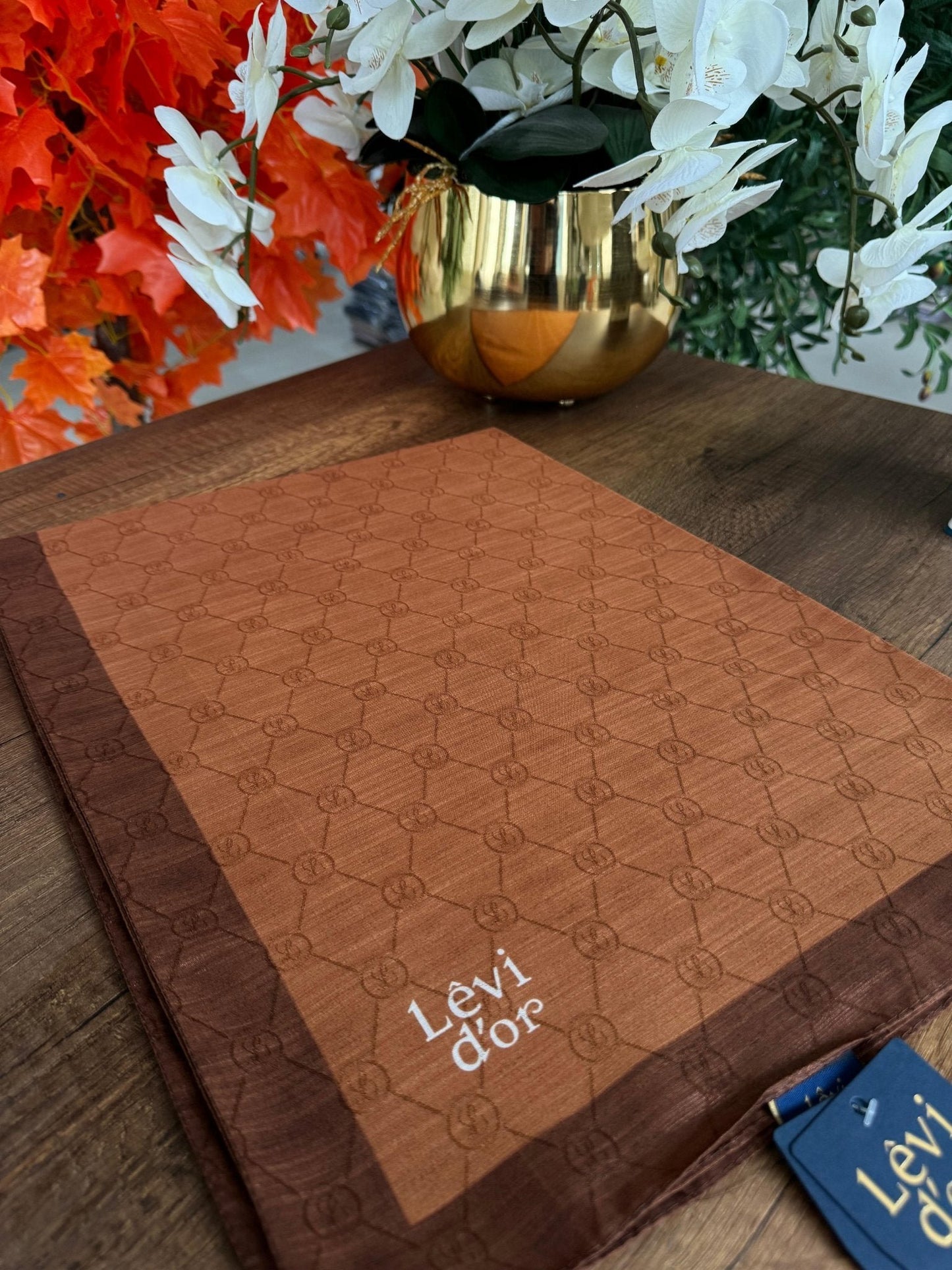 LEVİDOR Monogram Şal 17657 - Kiremit