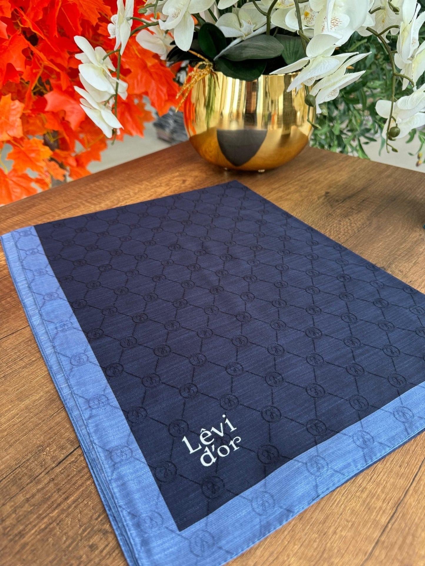 LEVİDOR Monogram Şal 17657 - Lacivert