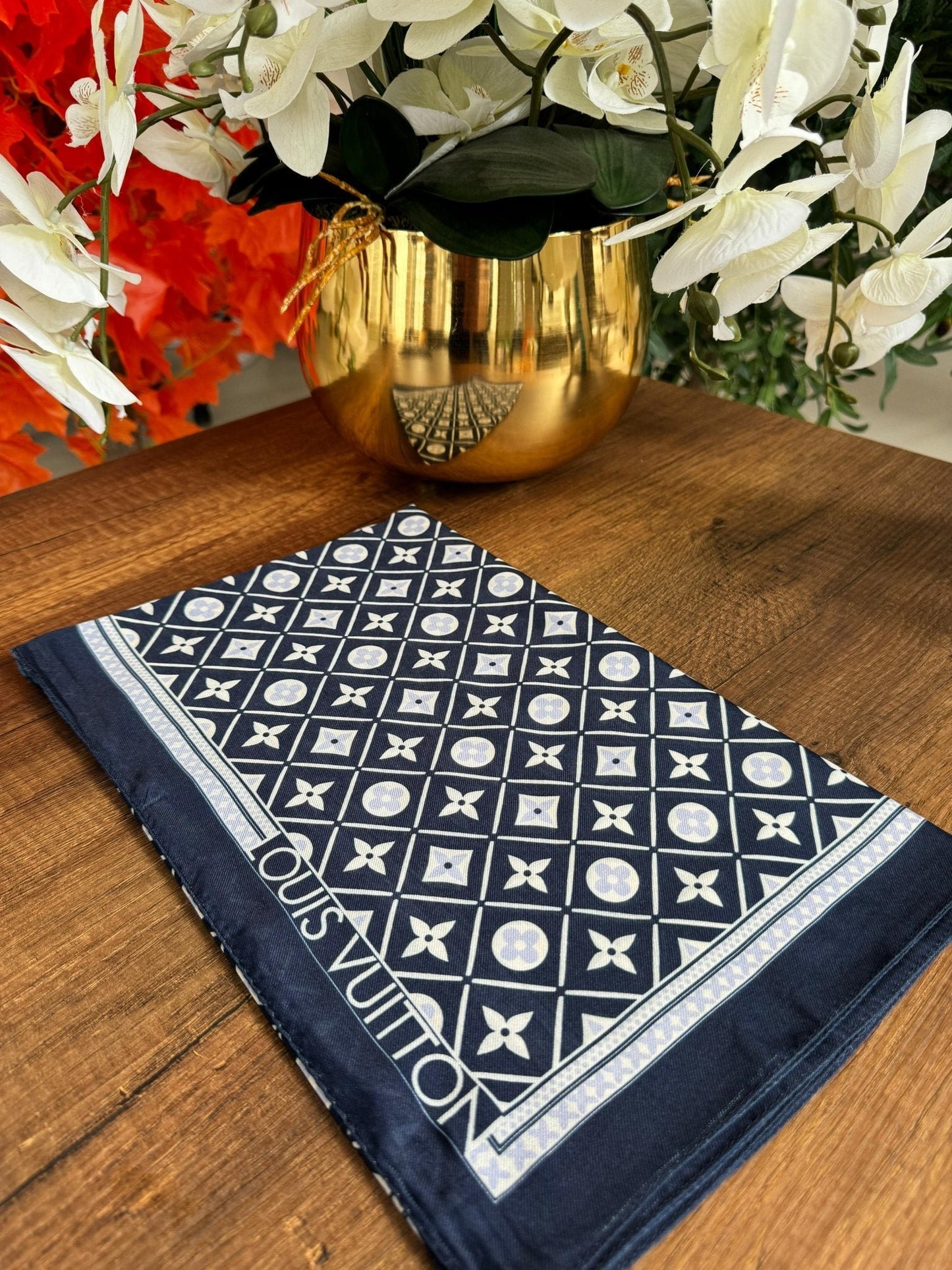 Lv Pamuk Soft Şal - Lacivert