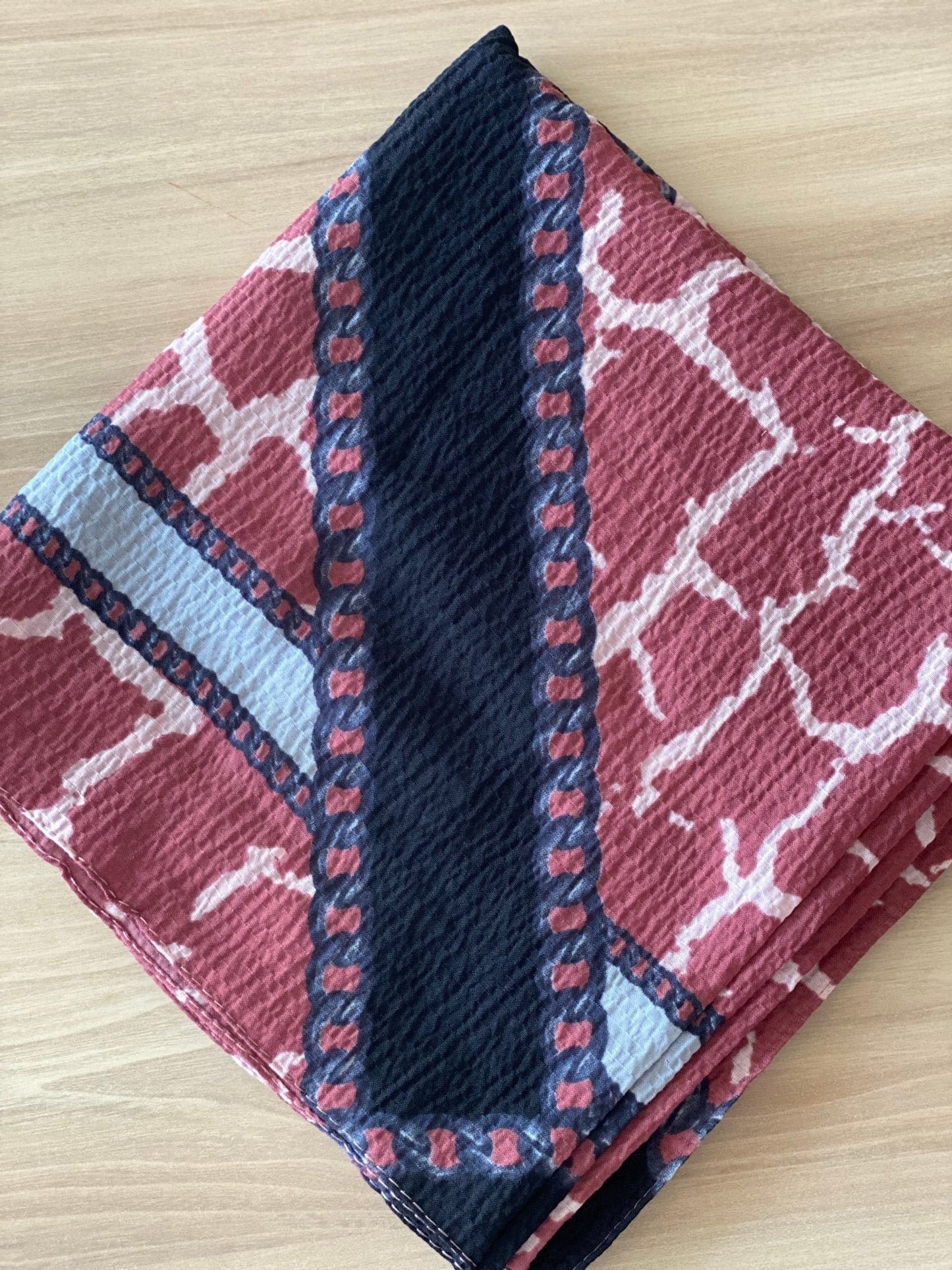 Mio Cazz Zincir Desen Eşarp - Gül Kurusu - Siyah