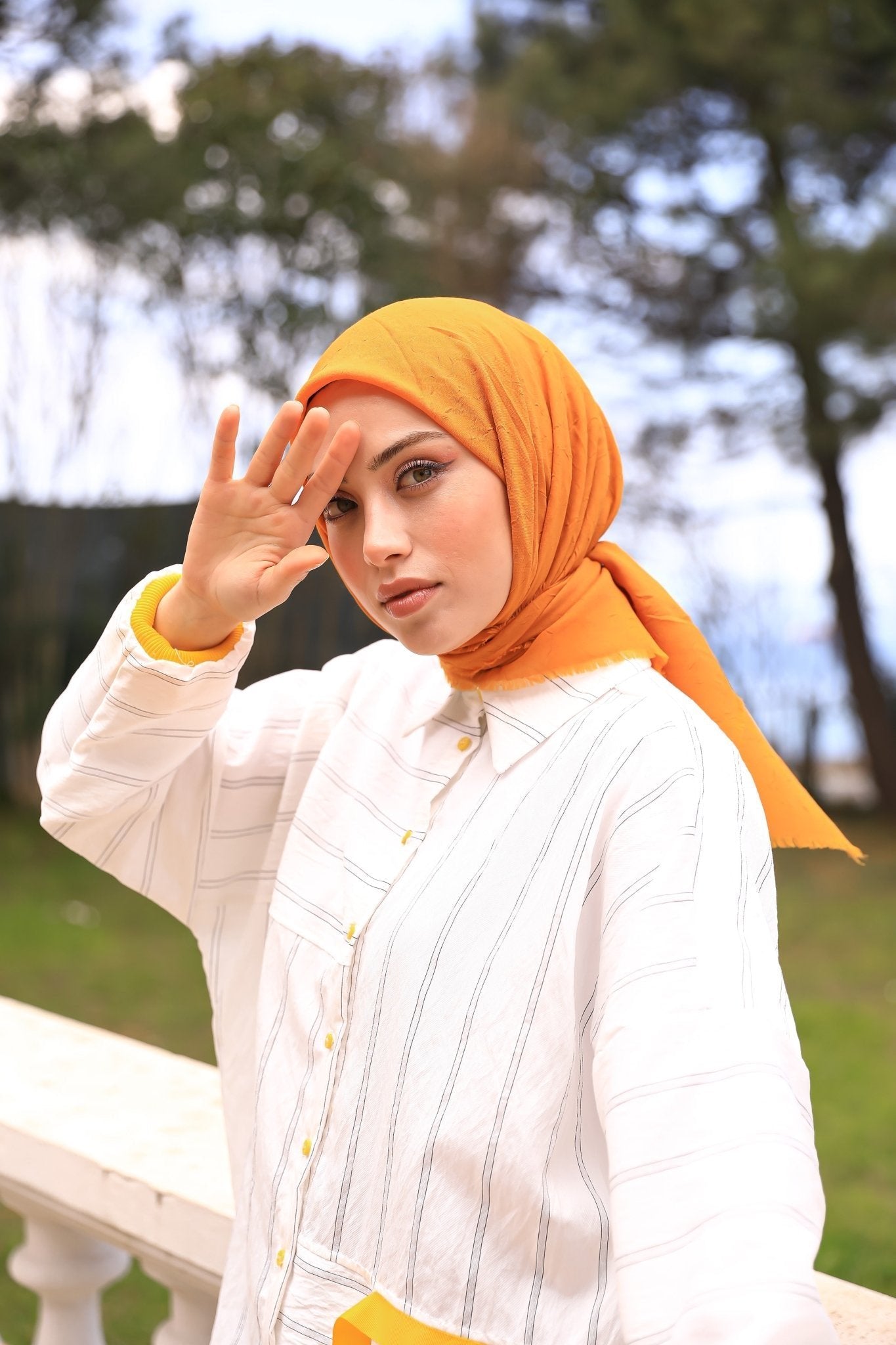 Organic Bambu Eşarp - Safran