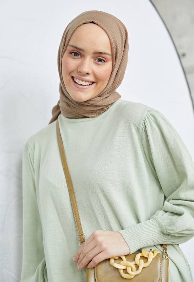 Organic Scarfs Bürümcük Şal Modeli - Sütlü Kahve