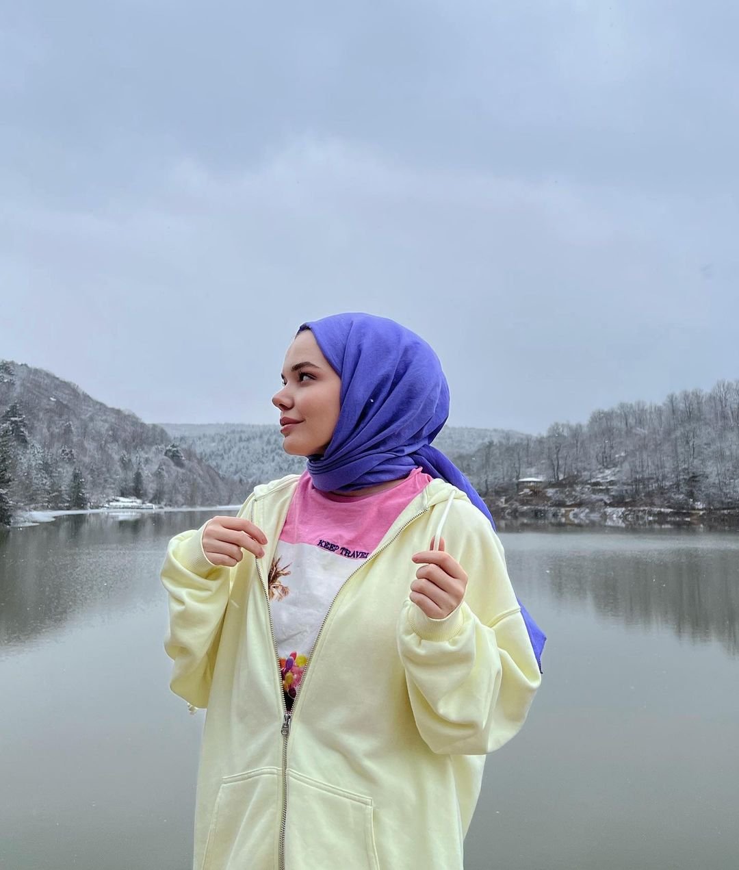 Organic Scarfs Pamuk Kraş Cazz Şal Modeli - Morcivert