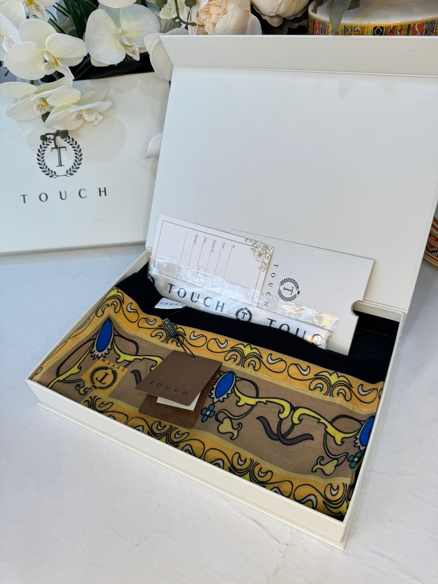 Touch İthal İberya Işığı Pamuk İpek Şal 63455 - Siyah/Mint