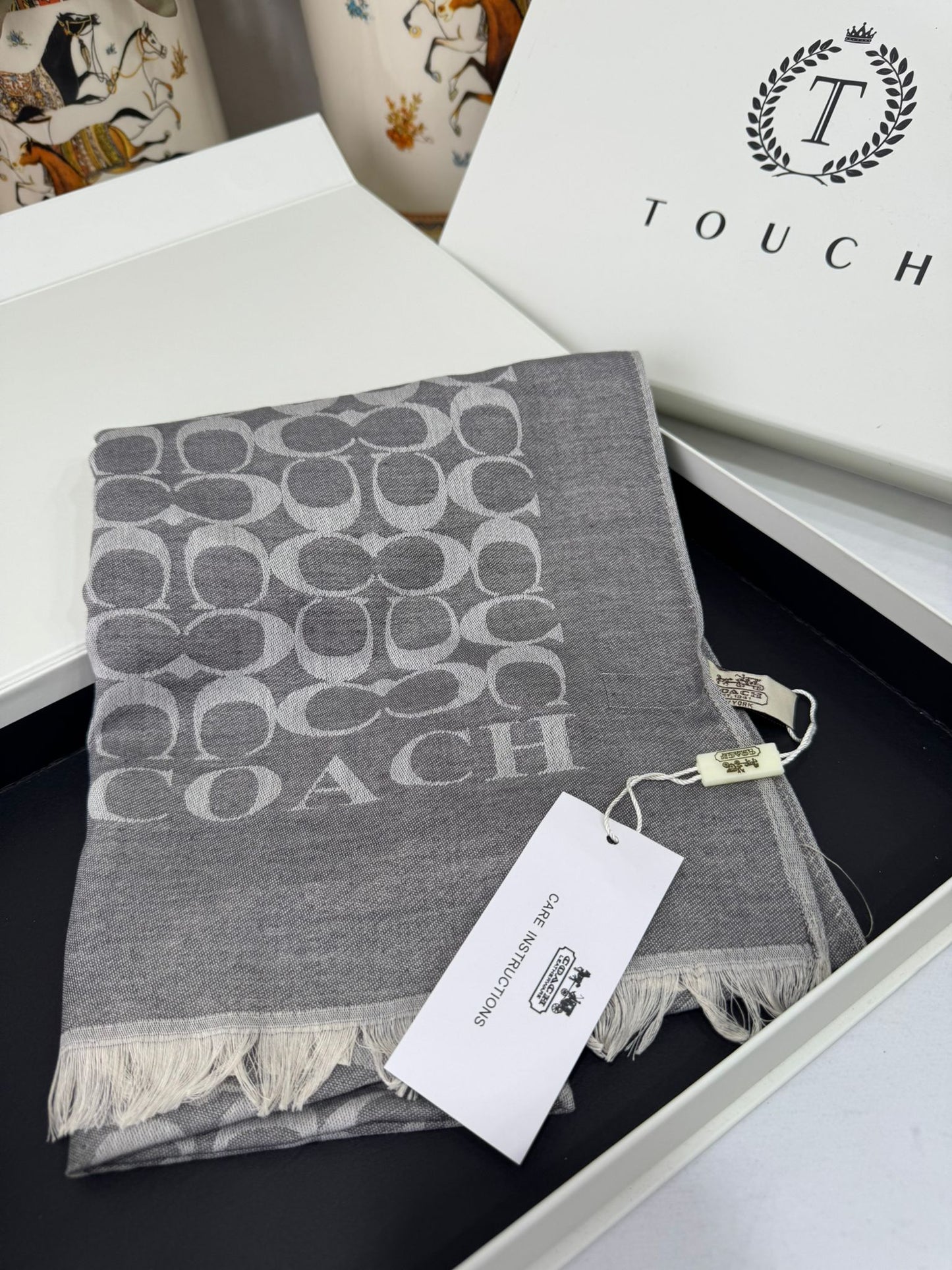 Coach İthal Pamuk Yün İpek - Gri