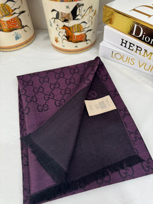 İTHAL A+++ Yün İpek Çift Taraflı Marka Şal 87452 - Mürdüm