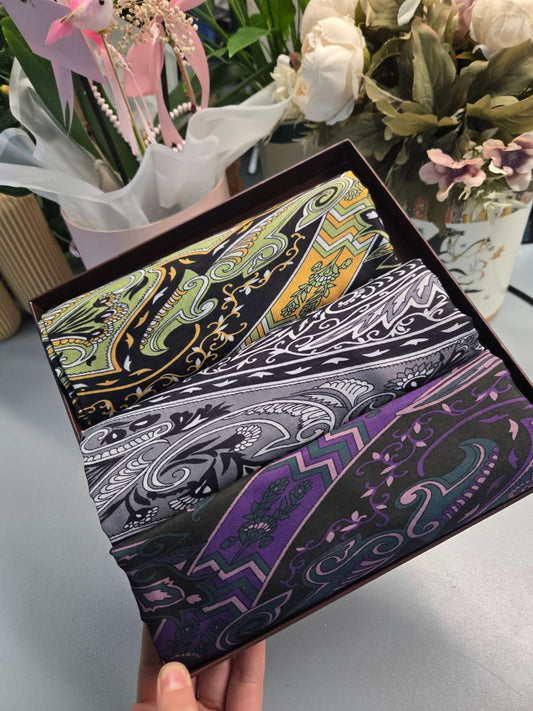 3'Lü Hünkar Desen Doğal Elyaf Avantajlı Kutu