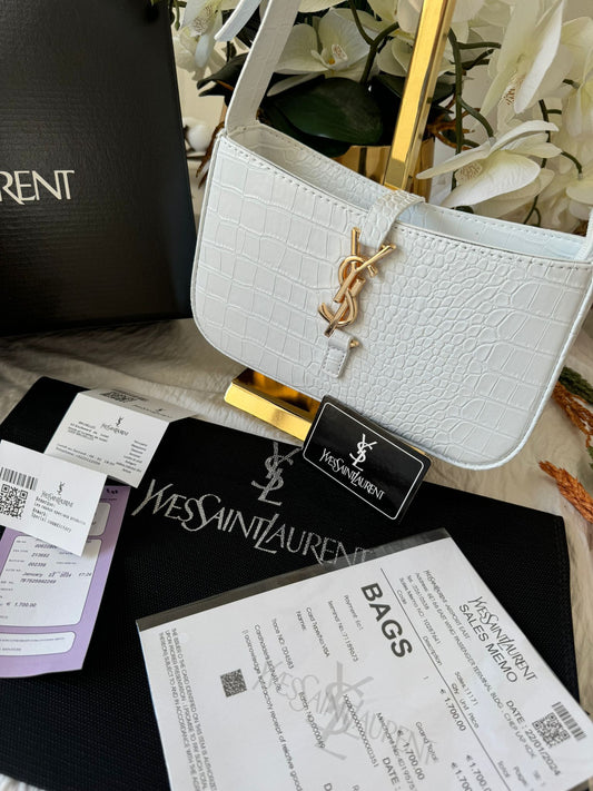 YSL Premium Deri Çanta - Beyaz