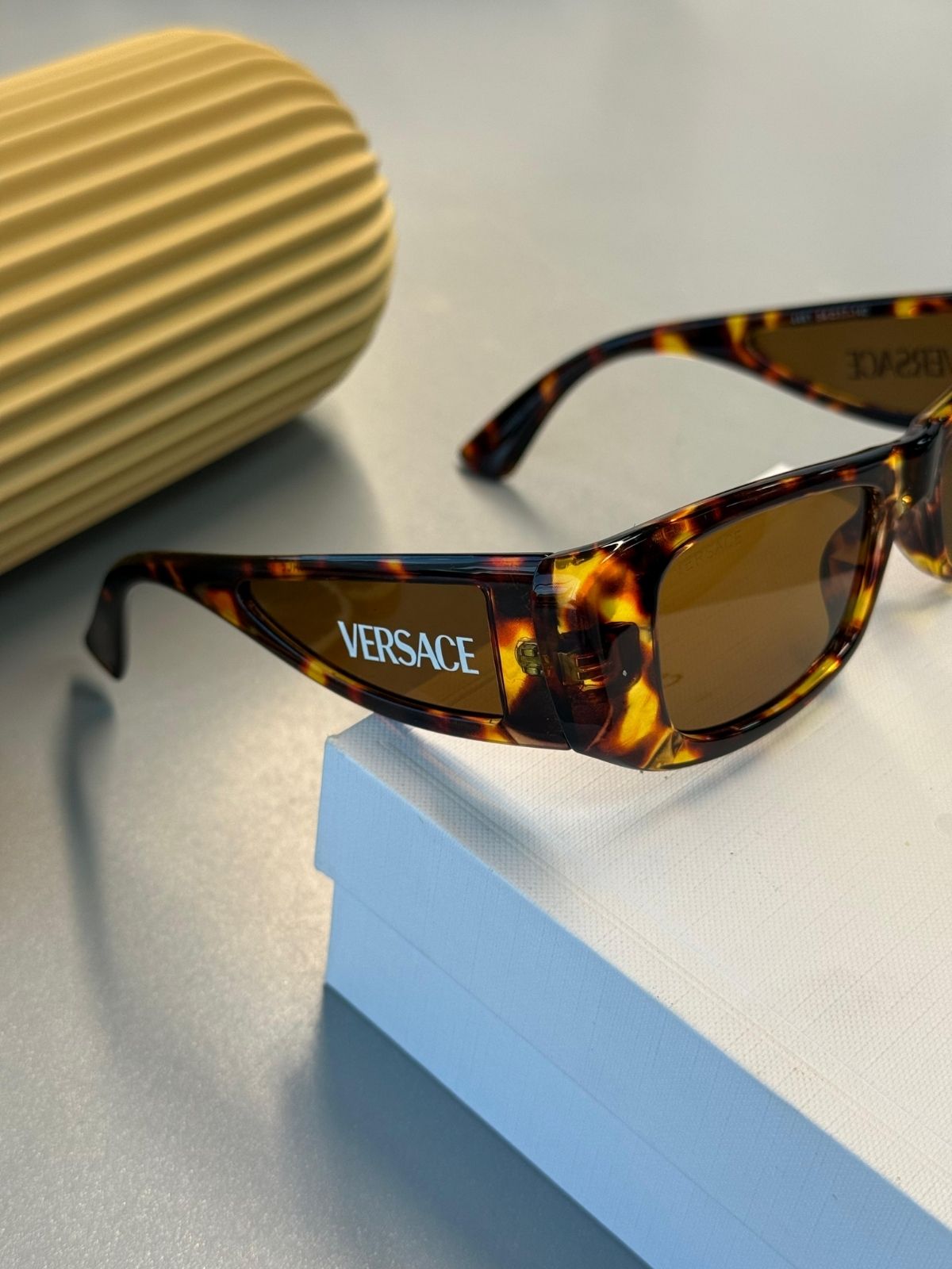 Versace VE2284 Dikdörtgen Güneş Gözlüğü-  Kaplumbağa kabuğu