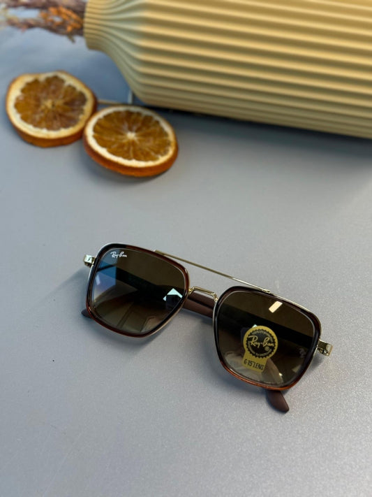 Ray-Ban Retro Square -  Altın Krom -  Degrade Kahverengi Güneş Gözlüğü