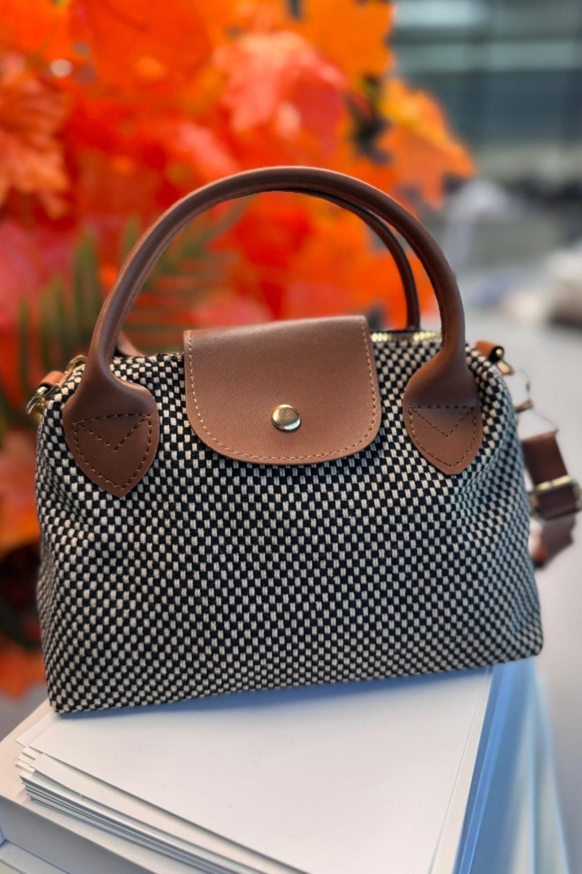 Bohem Kanvas Longchamp Hasır Çanta