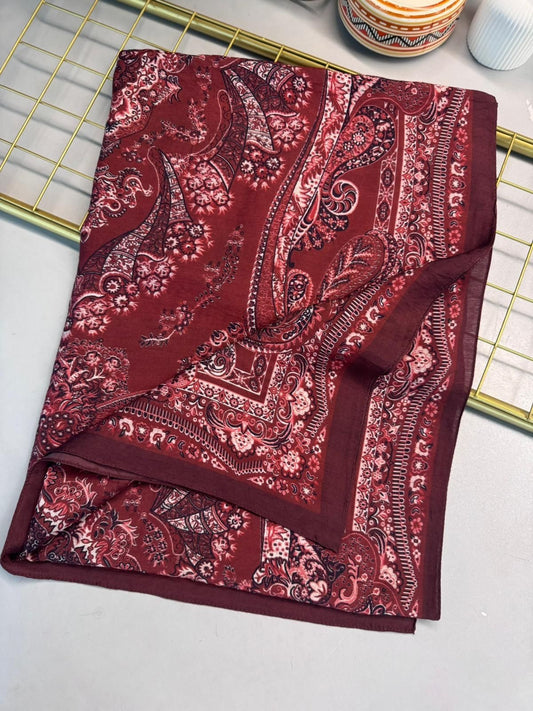 Ravza Desen Şal 469-019 – V-10- Bordo