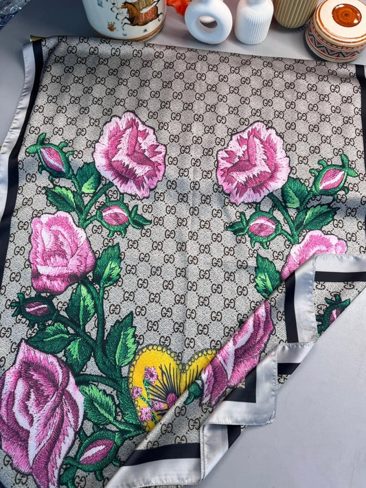 Gucci Twill İpek Şal - Gri