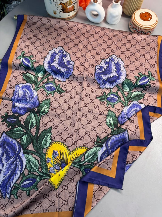 Gucci Twill İpek Şal - Vizon