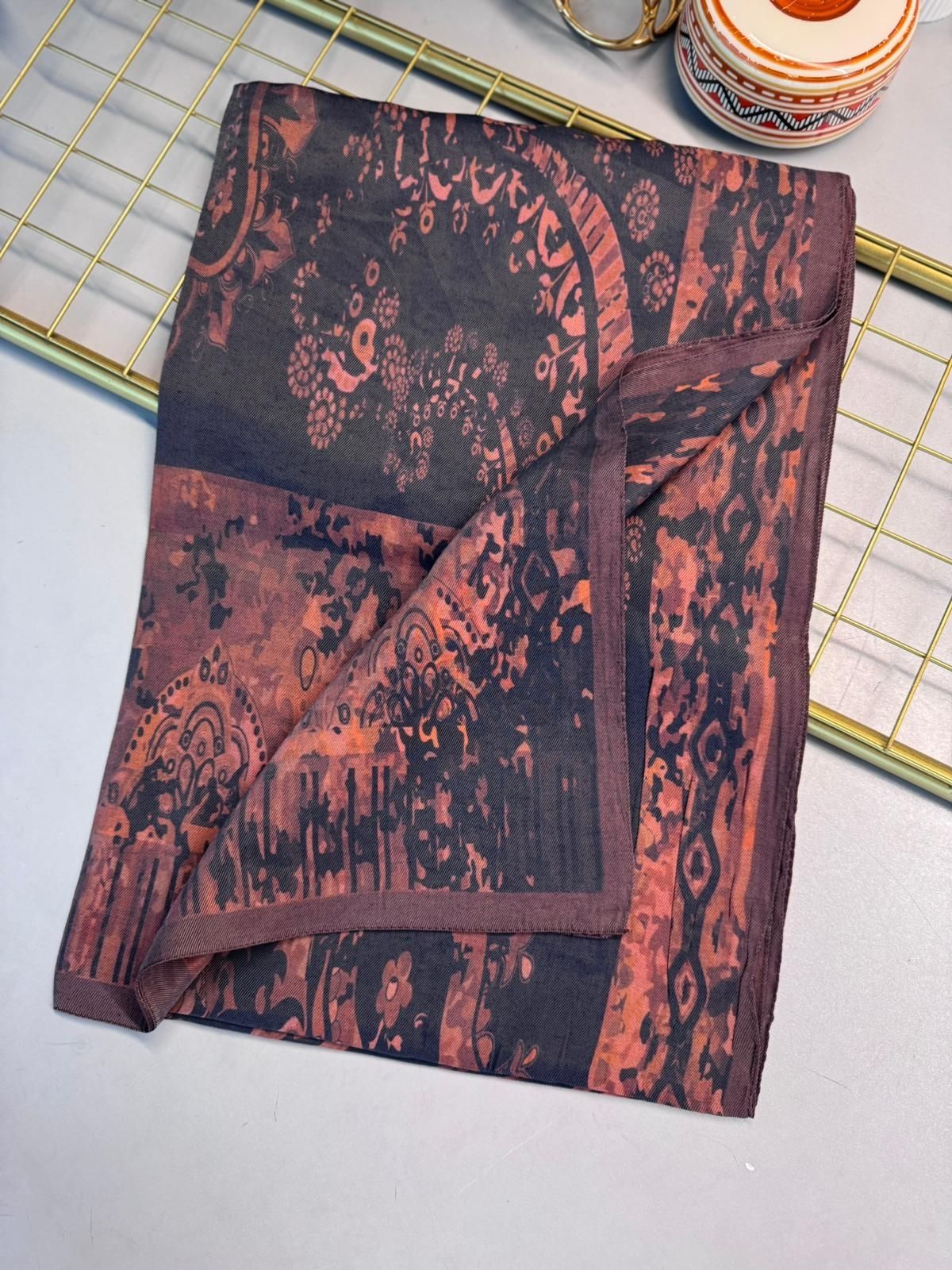 Derin Yansıma Desen Şal 469-017 – V-9 – Bakır Kahve