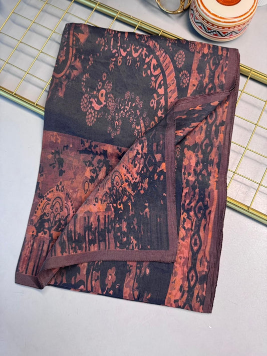 Derin Yansıma Desen Şal 469-017 – V-9 – Bakır Kahve