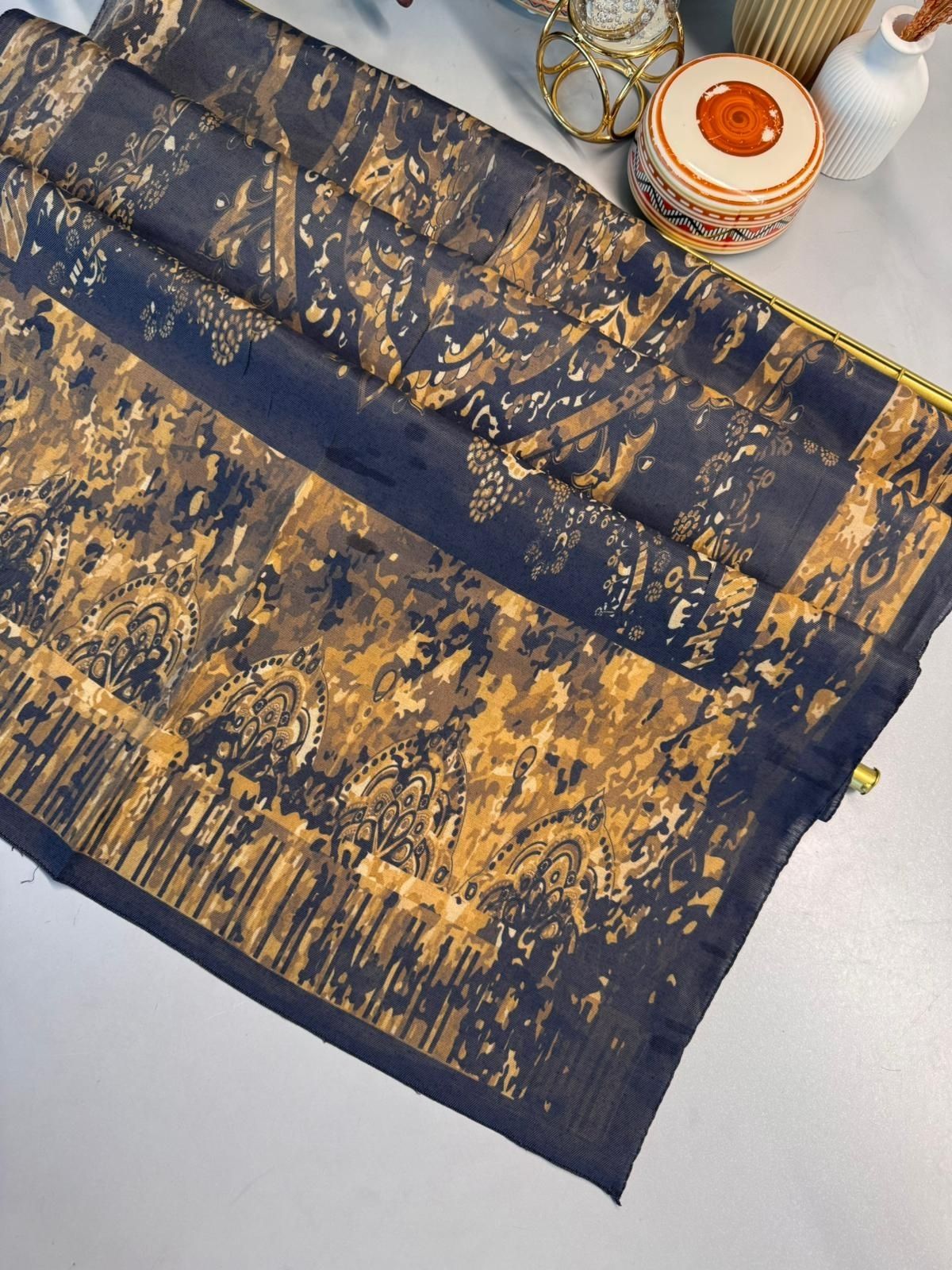 Derin Yansıma Desen Şal 469-017 – V-11 – Altın Bronz