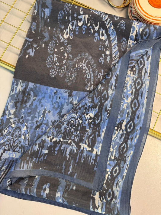 Derin Yansıma Desen Şal 469-017 – V-3 – Gök Mavi