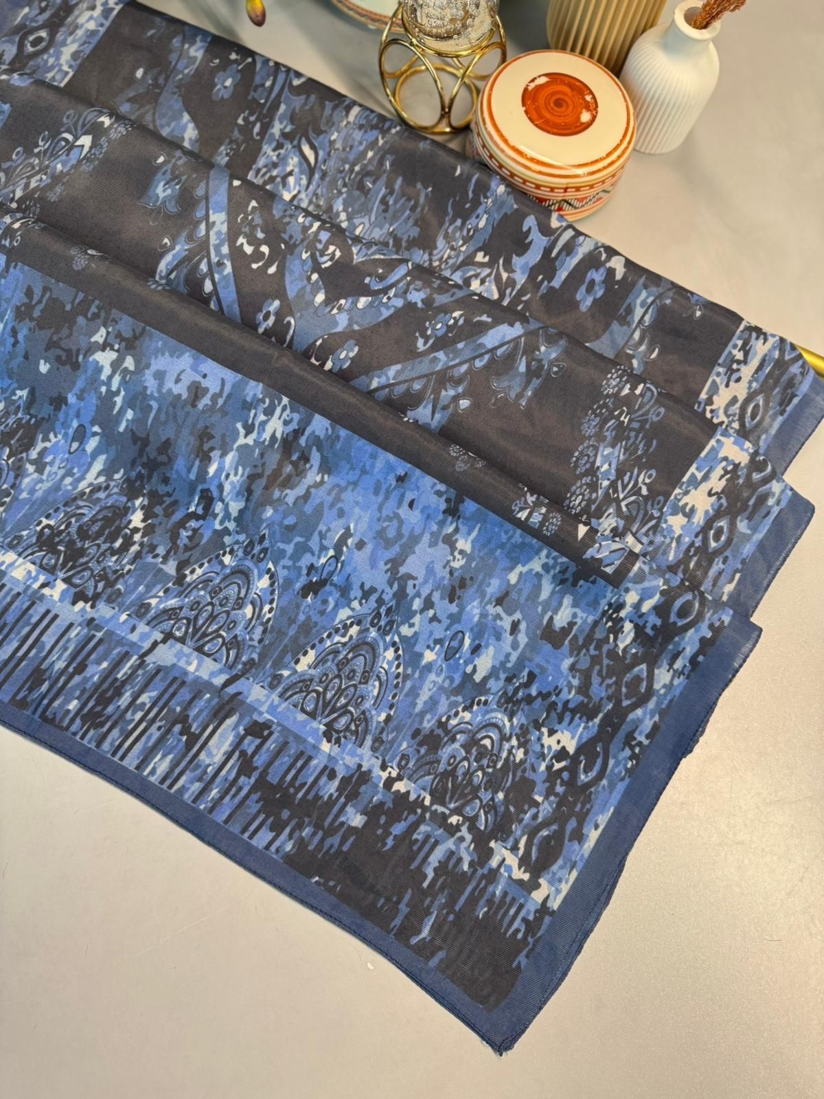 Derin Yansıma Desen Şal 469-017 – V-3 – Gök Mavi