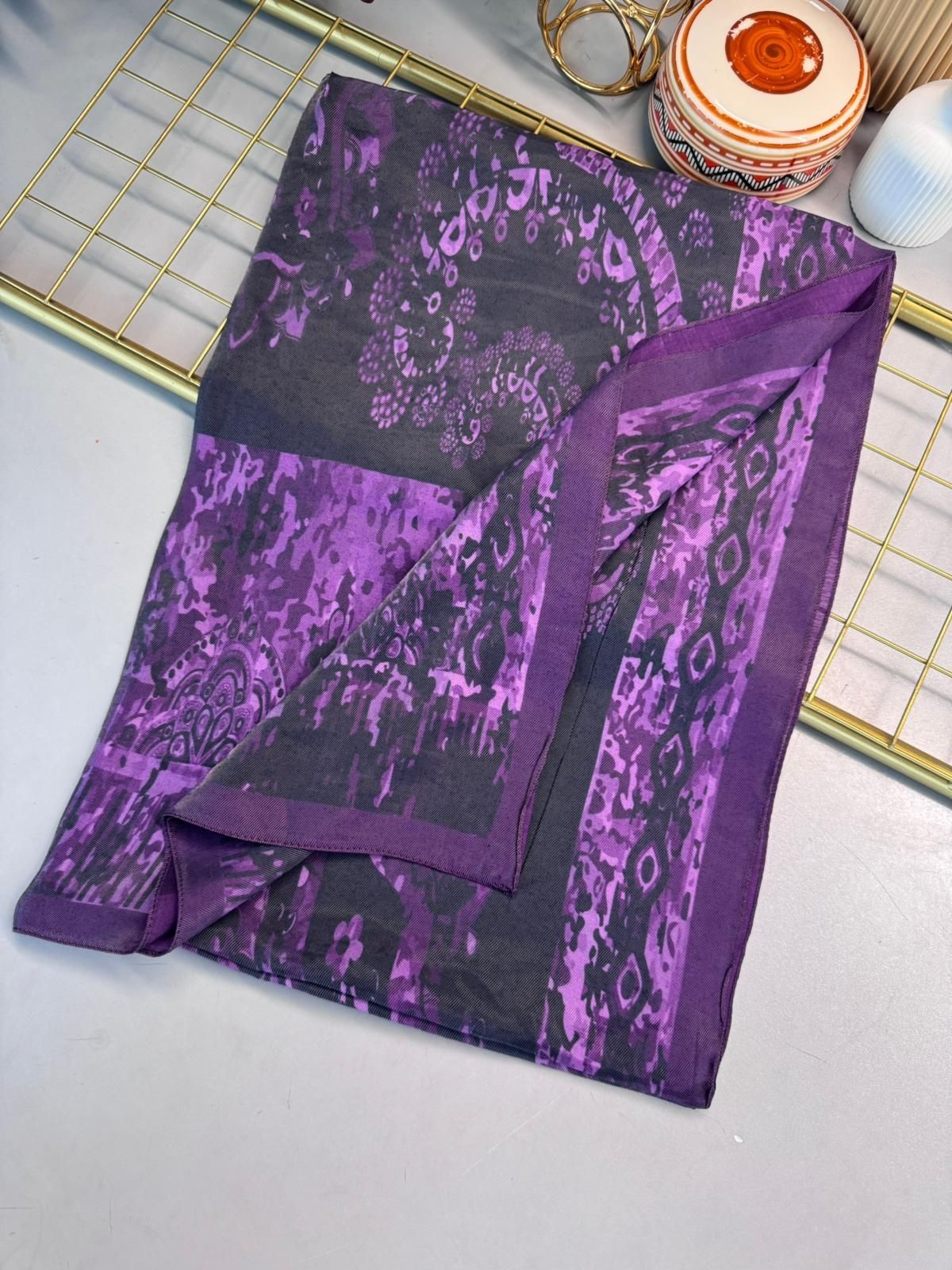 Derin Yansıma Desen Şal 469-017 – V-8 – Derin Mor