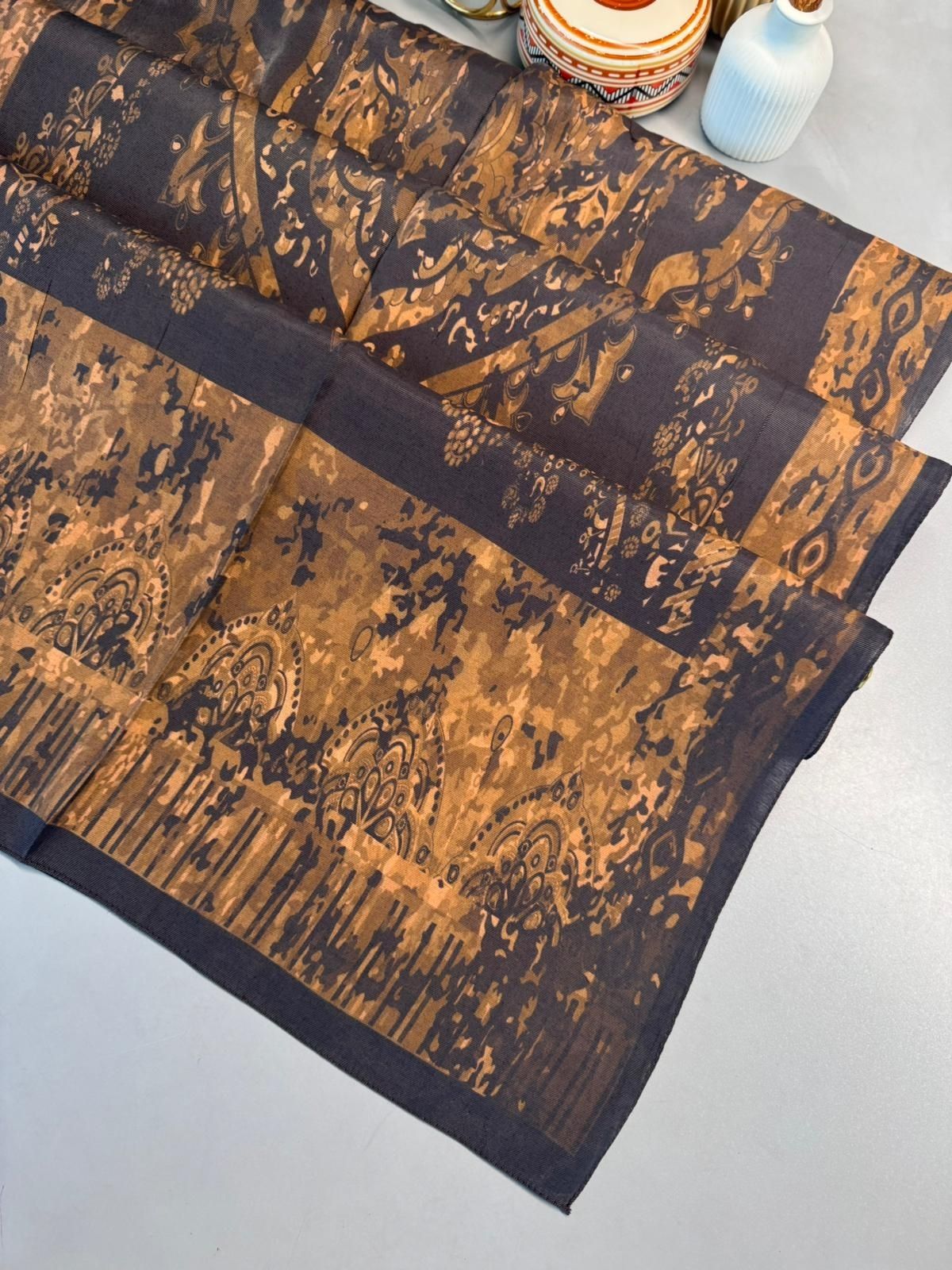 Derin Yansıma Desen Şal 469-017 – V-1 – Acı Kahve