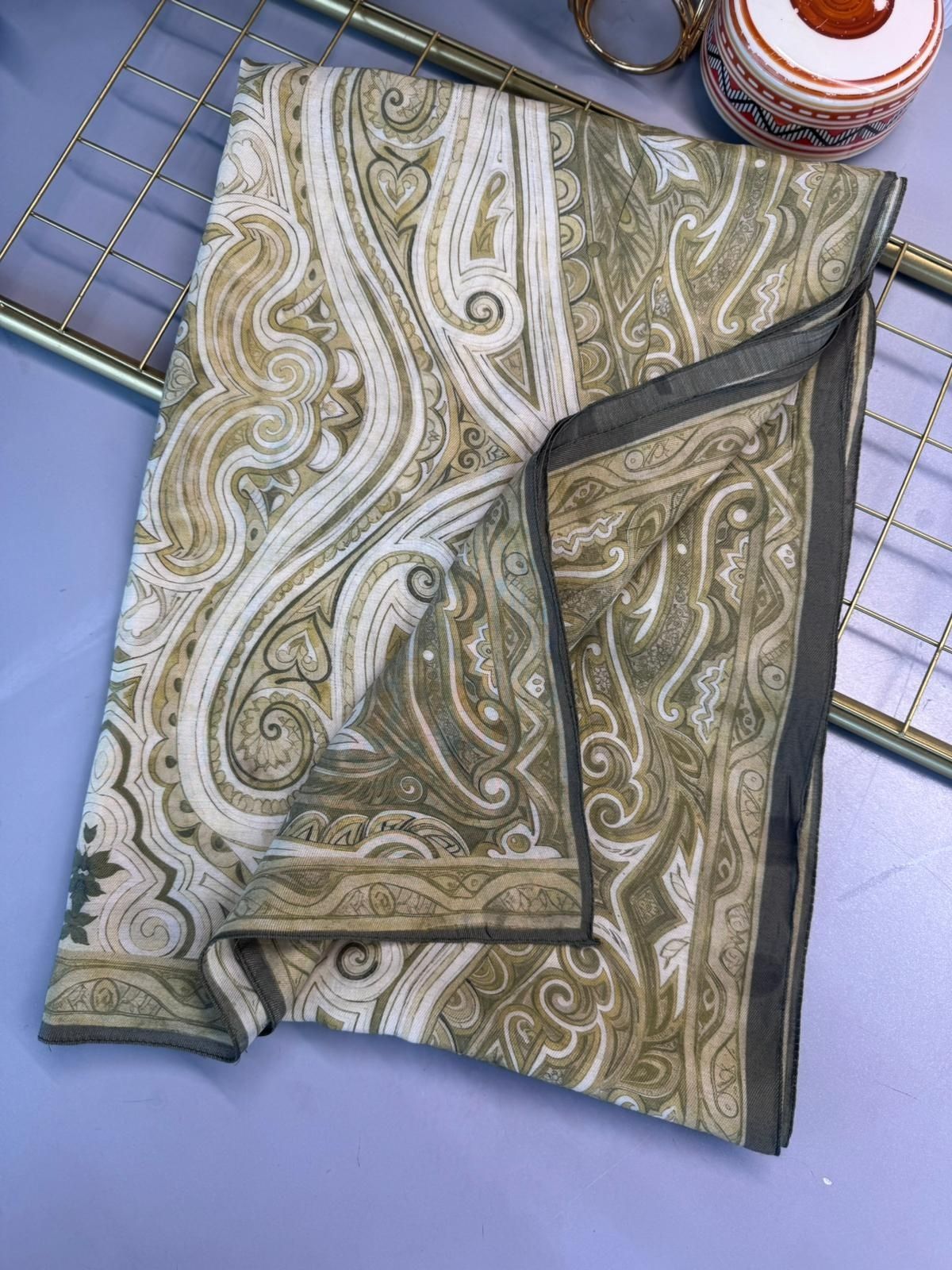 Mirşah Desen Şal 469-021 – V-6 – Yağ Yeşili