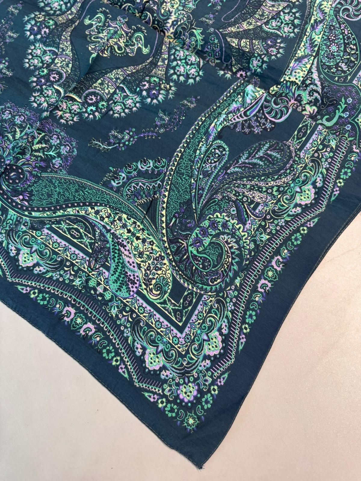 Ravza Desen Şal 469-019 – V-12 – Çini Mavi