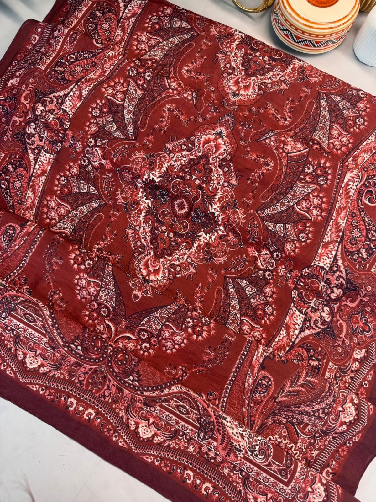 Ravza Desen Şal 469-019 – V-10- Bordo