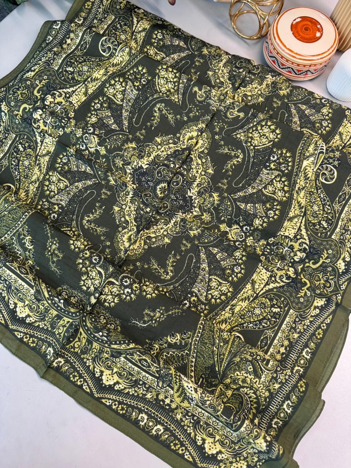 Ravza Desen Şal 469-019 – V-11 – Yağ Yeşili