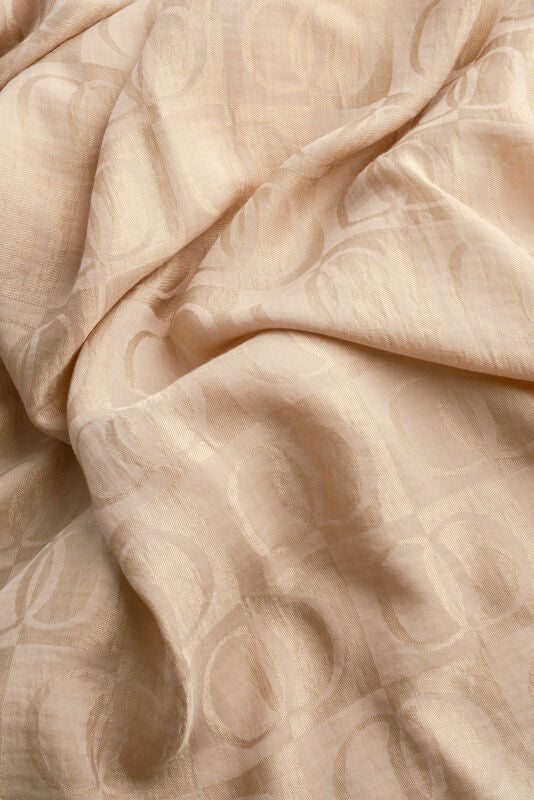 Dama Desen Antik Bej Naia Pamuk Şal 70x200