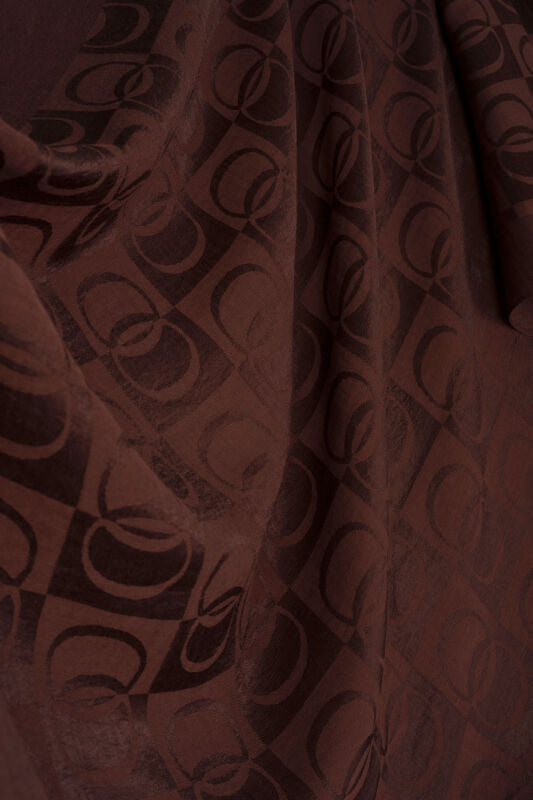 Dama Desen Kahverengi Naia Pamuk Şal 70x200