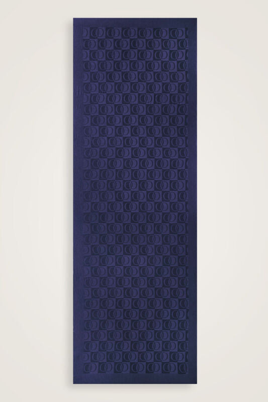 Dama Desen Lacivert Naia Pamuk Şal 70x200