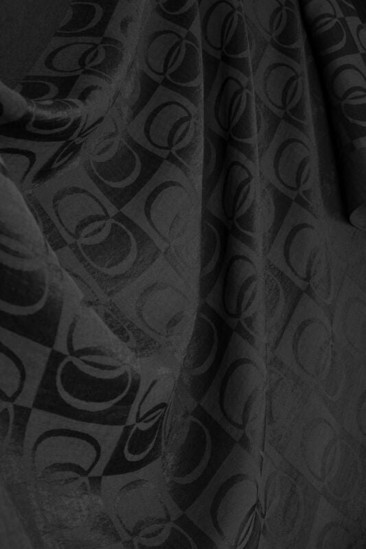 Dama Desen Siyah Naia Pamuk Şal 70x200