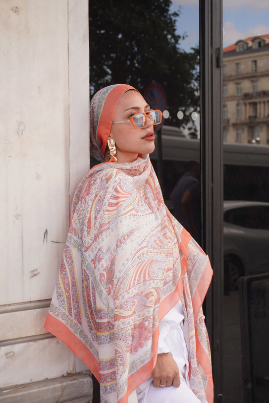 New Zuhur Şal Serisi- 469-002- V-5 -  Portakal