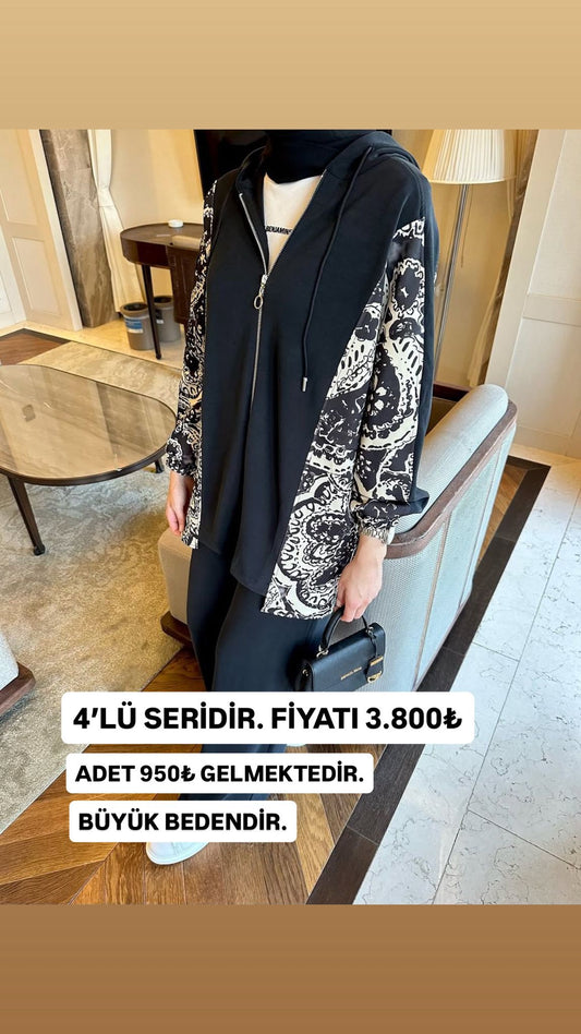 Premium Aspera BÜYÜK BEDEN Oysho İkili Takım TK100250 – Siyah (Serili Satış)
