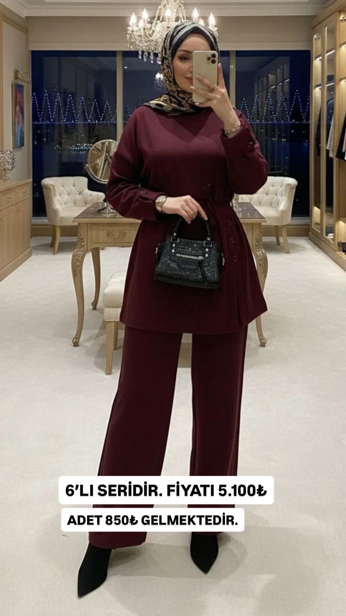 Premium Oysho Düğmeli İkili Takım TK2968 – Bordo (SERİLİ SATIŞTIR)