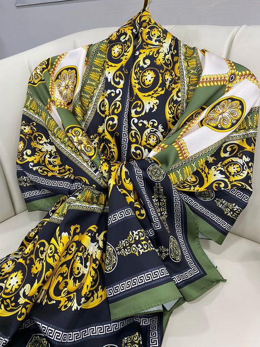 VERSACE  VUAL İPEK ŞAL - 344456- YEŞİL