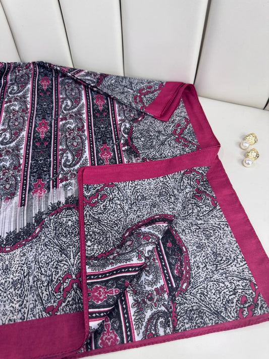 Etro Desen Pamuk İpek Şal 49733 -Pastel Pembe