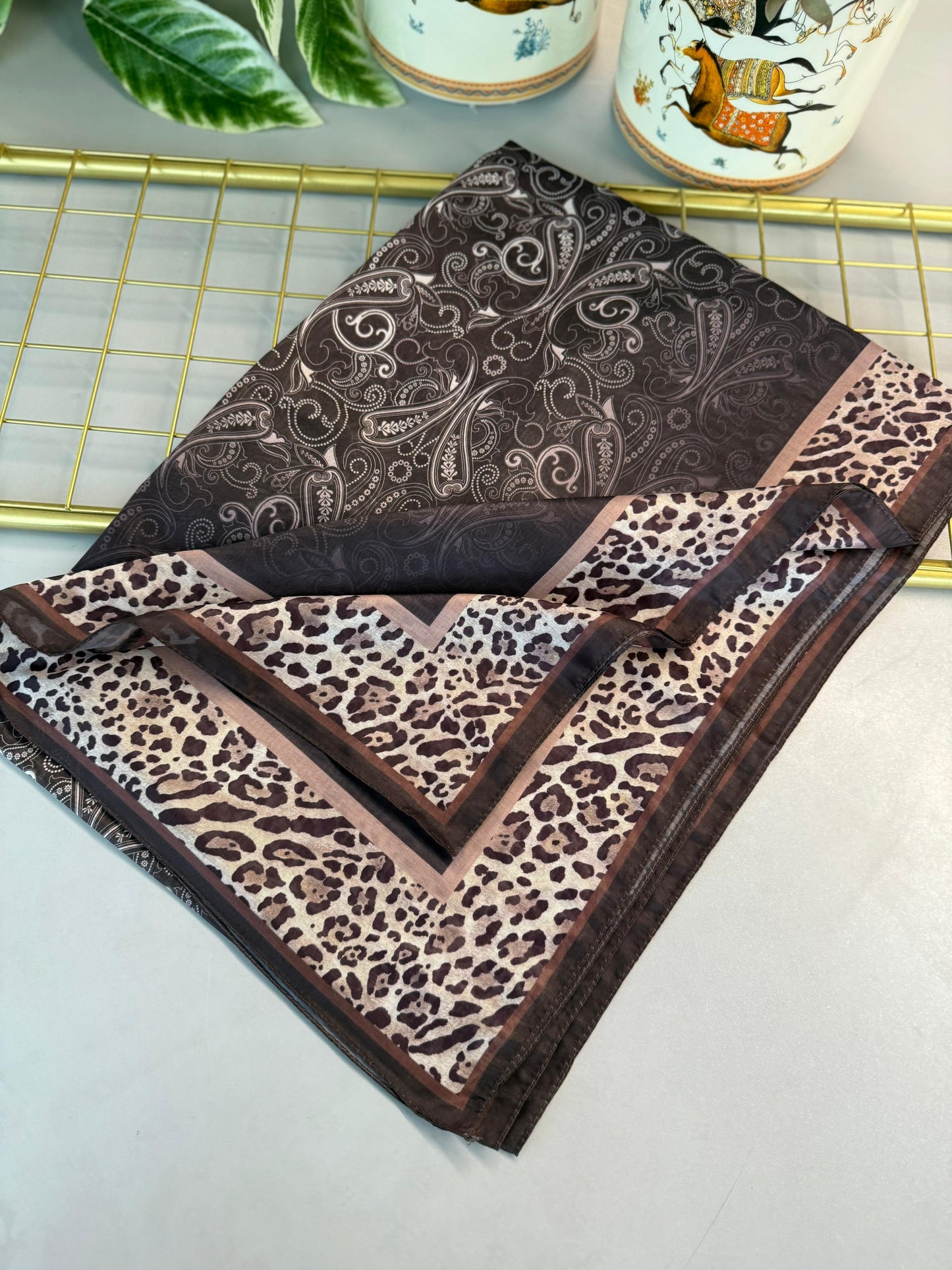 TINY LEOPAR PAMUK DESEN ŞAL-6202616-ACIKAHVE