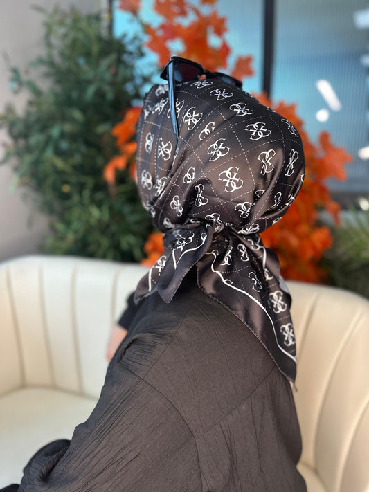 Guess Desen Vual  İpek Eşarp-6204527-Siyah