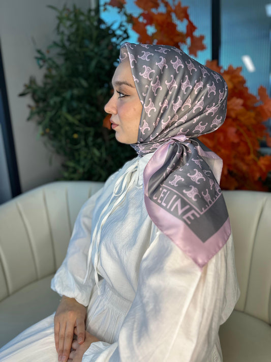 Celine  Desen Vual  İpek Eşarp-6204527-Pudra