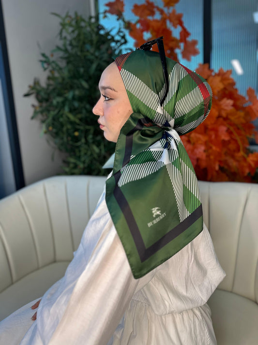 Burberry Kare  Desen Vual  İpek Eşarp-8682626-Mocha