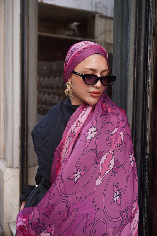 Zerefşan Şal Serisi- 469-003- V-13 - Vişne