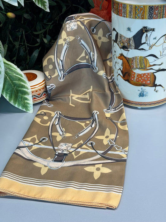 Lv Kemer Desen Pamuk Soft Şal 31230 - vizon